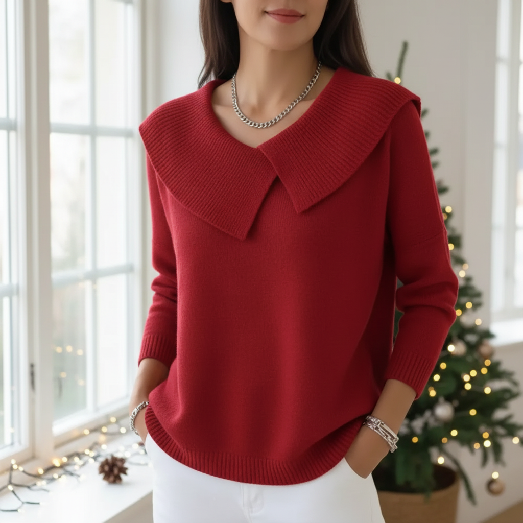 Noavera | Elina™ Stickad Topp med Krage