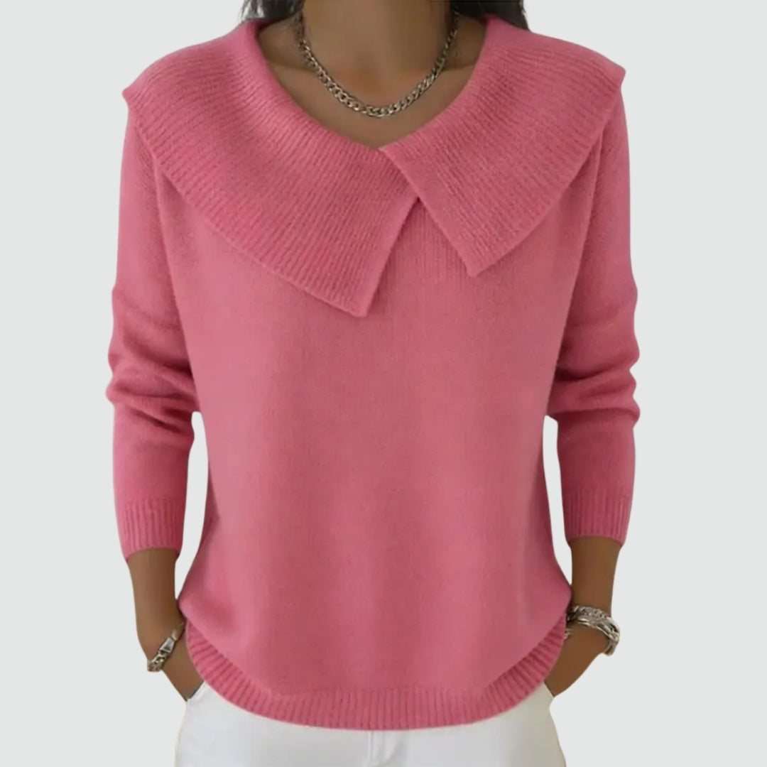 Noavera | Elina™ Stickad Topp med Krage