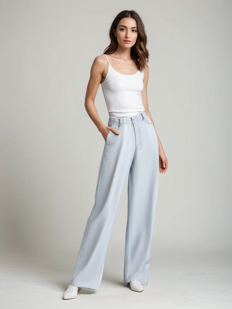 Noavera™ | Utställda Jeans Blå Glaciär