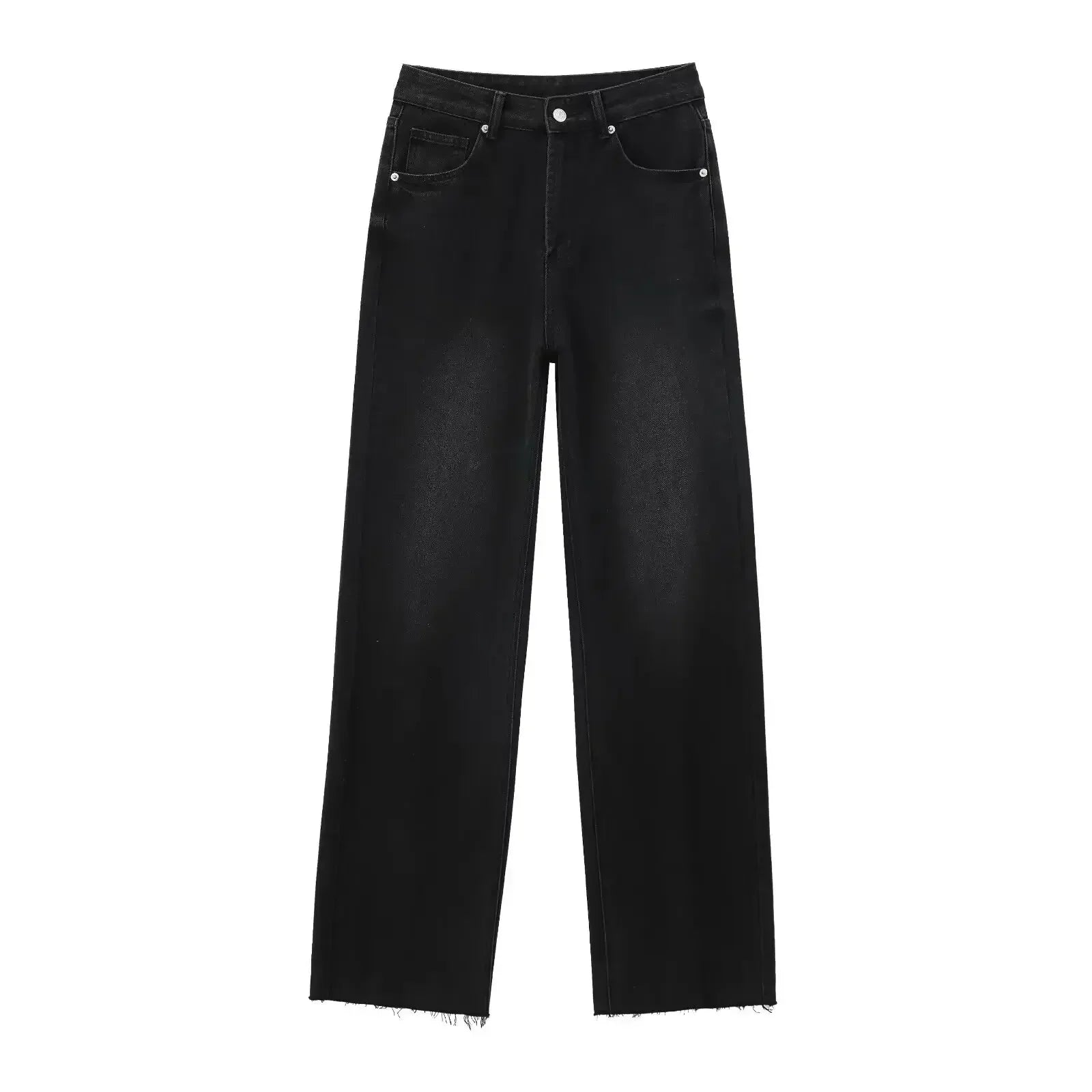 Noavera™ | Elegant Svart Jeans med Rå Finish
