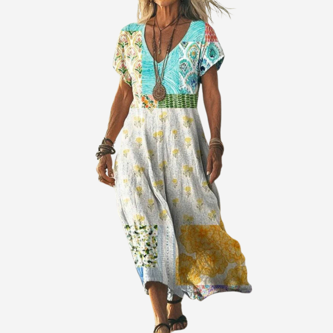 Noavera™ | Vintage Blommigt Tryck Klänning