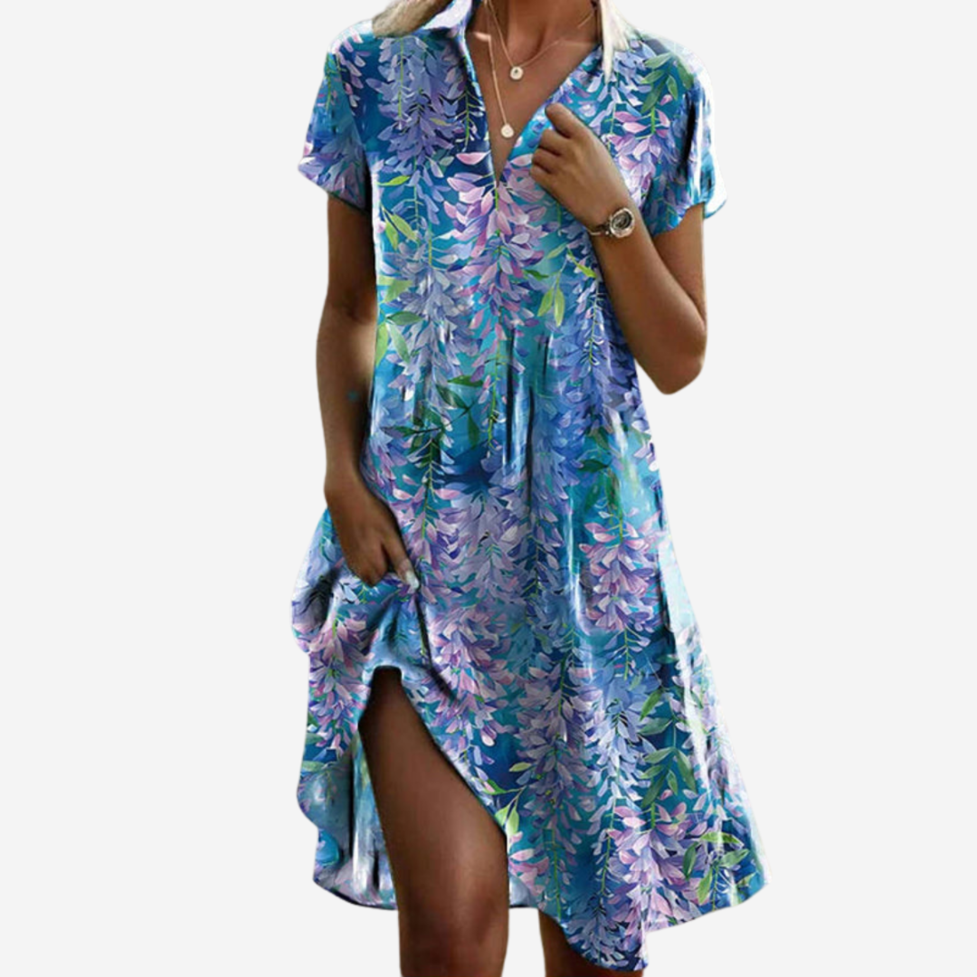 Noavera™ | Somrig klänning med bladmotiv